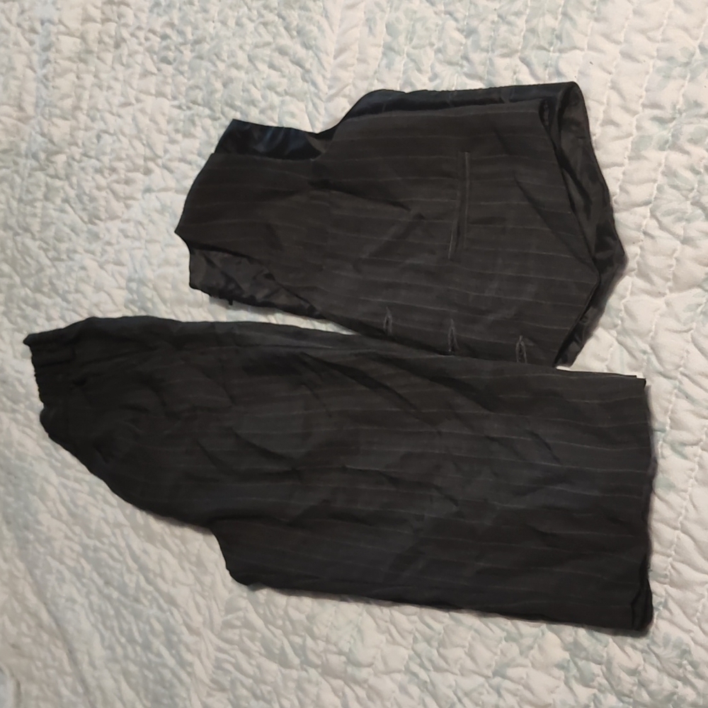 2 piece striped boys suit..smokey grayish